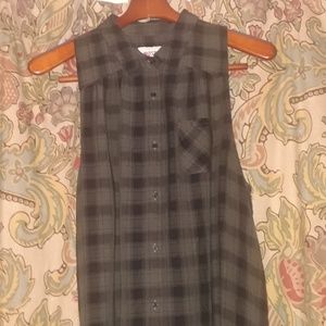 Flannel button-up dress
